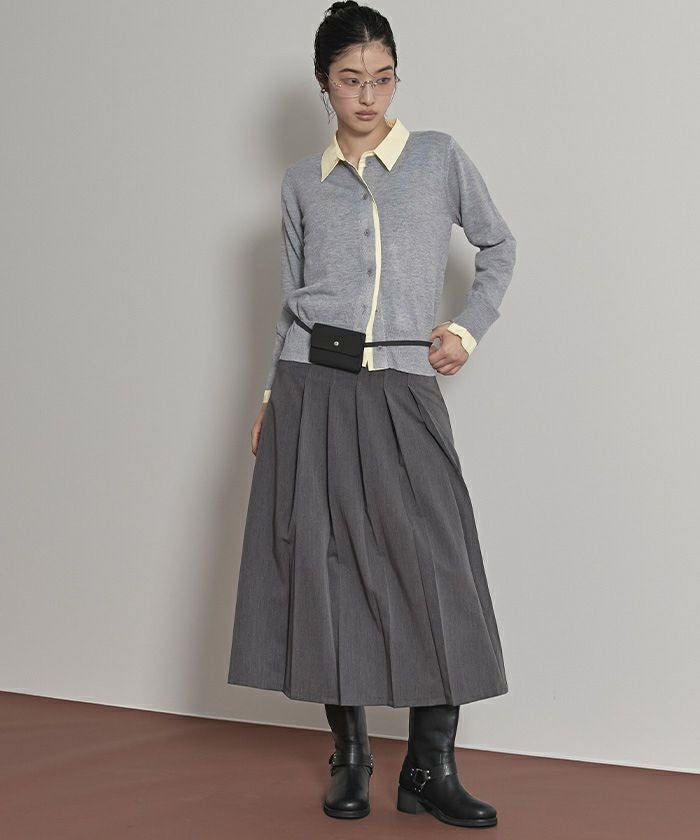シャツレイヤード風カーディガン【miette ミエット】 | titivate