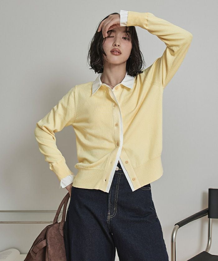 シャツレイヤード風カーディガン【miette ミエット】 | titivate