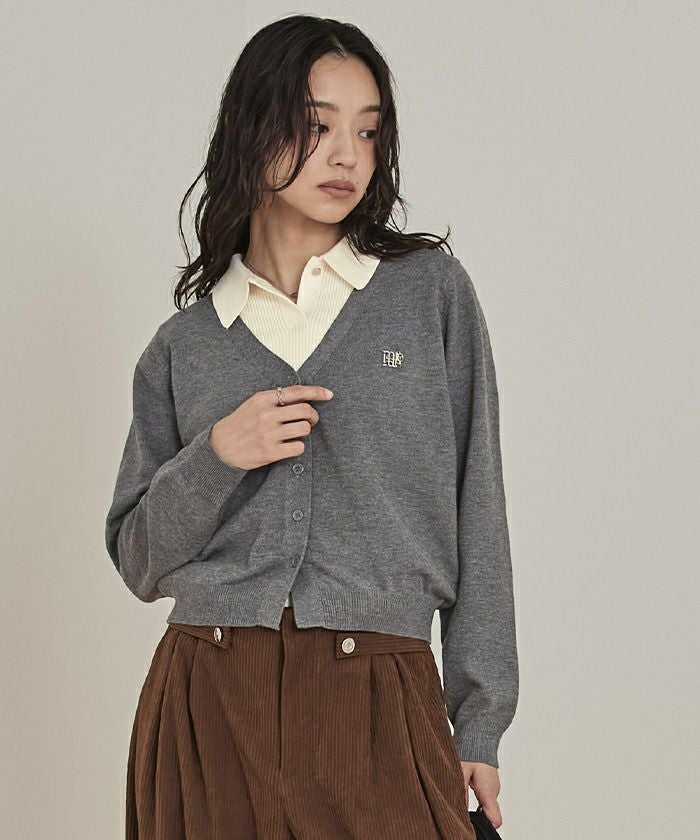 襟付きトップスセットニットカーディガン【miette ミエット】 | titivate