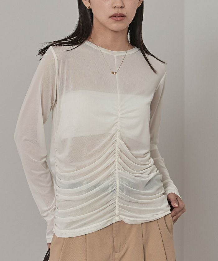 前後2wayギャザードレープシアートップス【miette ミエット】 | titivate
