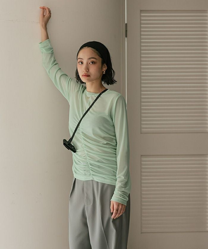 前後2wayギャザードレープシアートップス【miette ミエット】 | titivate