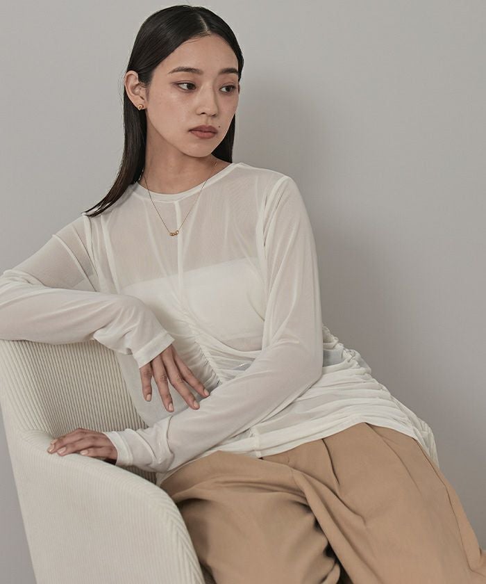 前後2wayギャザードレープシアートップス【miette ミエット】 | titivate