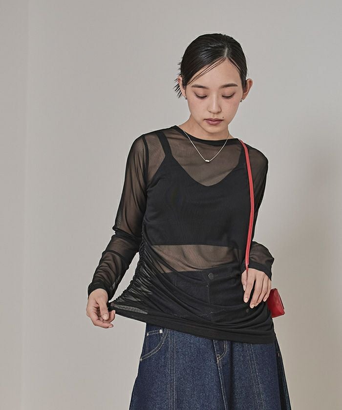 前後2wayギャザードレープシアートップス【miette ミエット】 | titivate