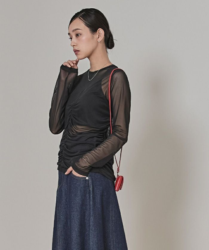 前後2wayギャザードレープシアートップス【miette ミエット】 | titivate