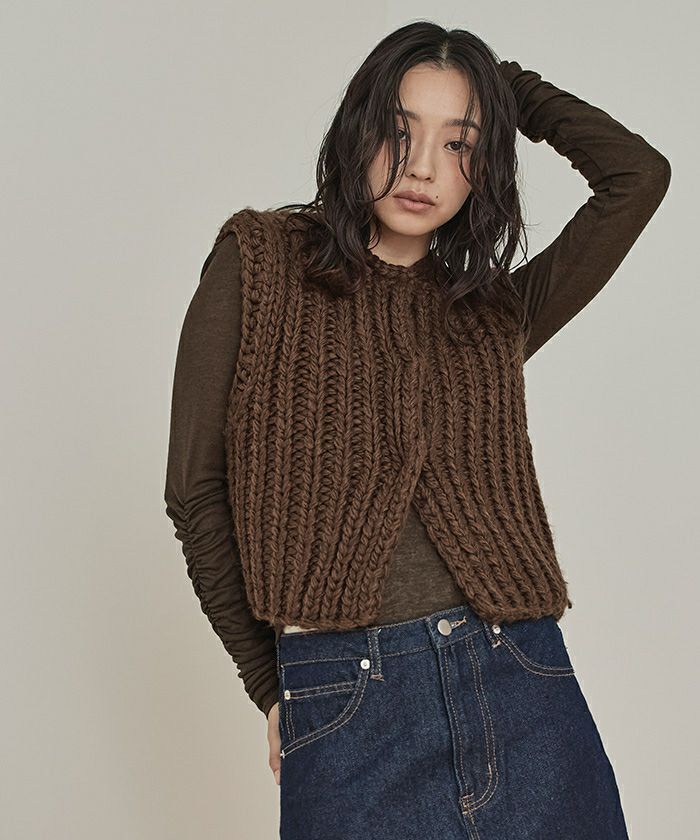 ローゲージハンドニットベスト【miette ミエット】 | titivate