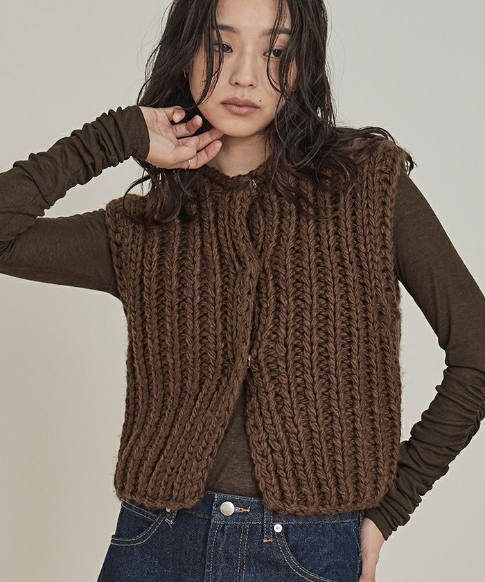 ローゲージハンドニットベスト【miette ミエット】 | titivate
