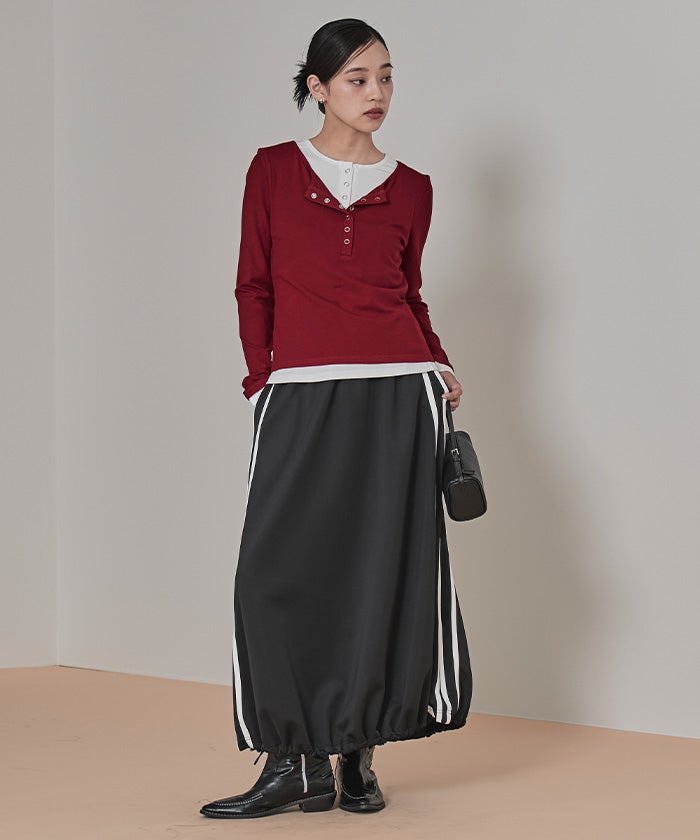 レイヤード風ヘンリーネックトップス【miette ミエット】 | titivate