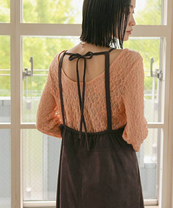 バックリボンスエードワンピース【miette ミエット】 | titivate