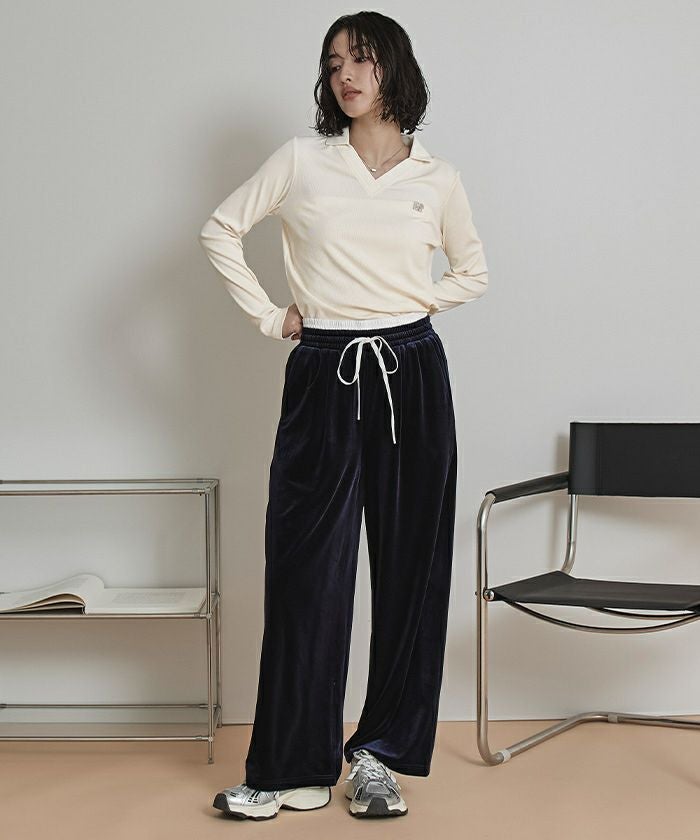 Vネックリブトップス【miette ミエット】【メール便可／100】 | titivate
