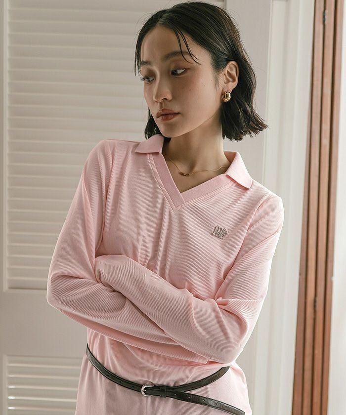 Vネックリブトップス【miette ミエット】【メール便可／100】 | titivate