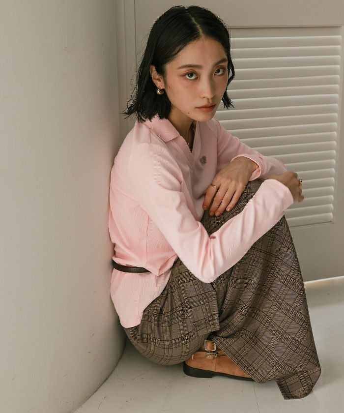 Vネックリブトップス【miette ミエット】【メール便可／100】 | titivate