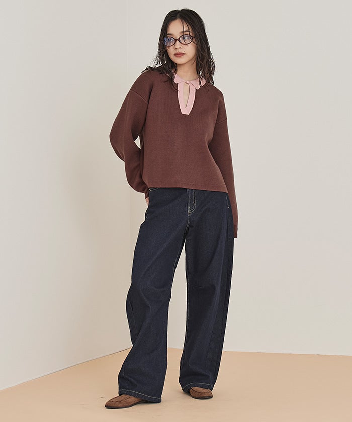 配色スキッパーニット【miette ミエット】 | titivate