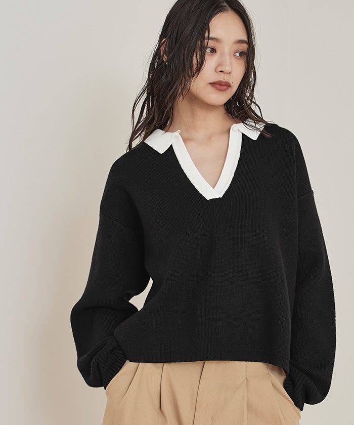 配色スキッパーニット【miette ミエット】 | titivate