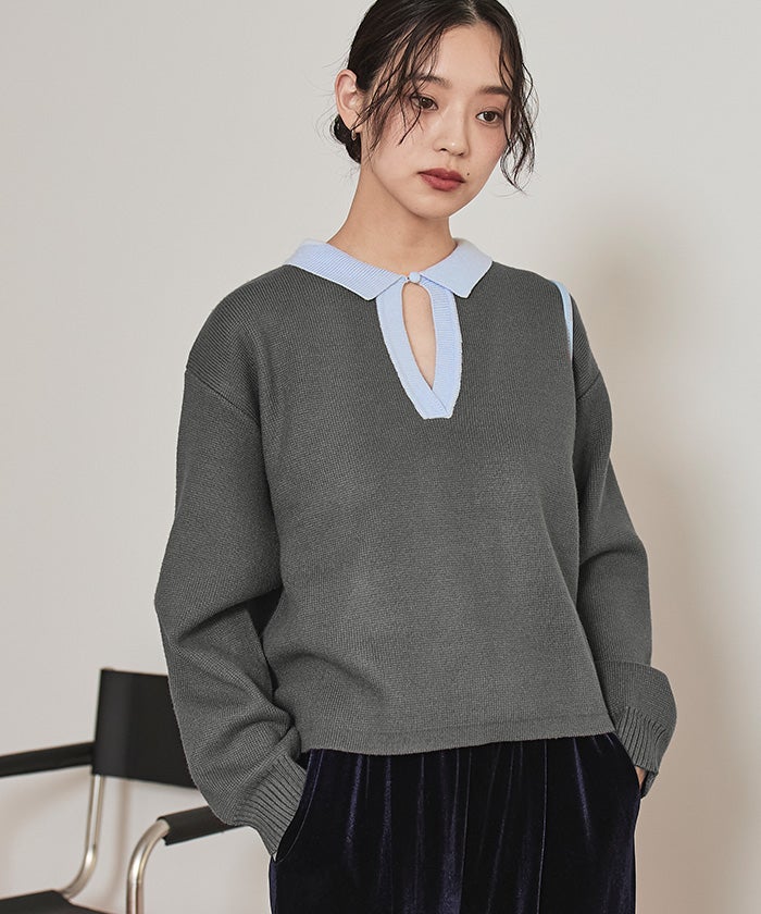 配色スキッパーニット【miette ミエット】 | titivate