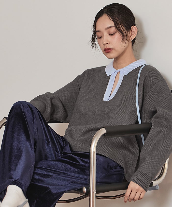 配色スキッパーニット【miette ミエット】 | titivate