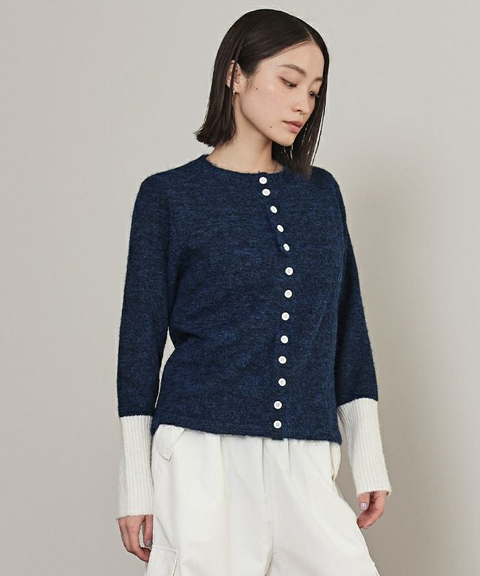 ボタンデザイン配色カーディガン【miette ミエット】 | titivate