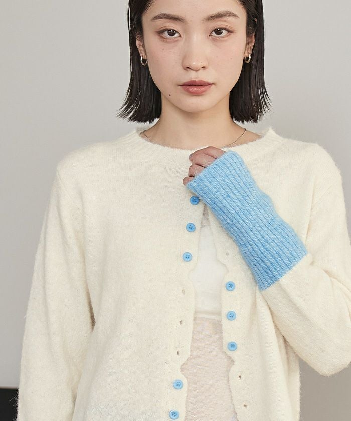ボタンデザイン配色カーディガン【miette ミエット】 | titivate