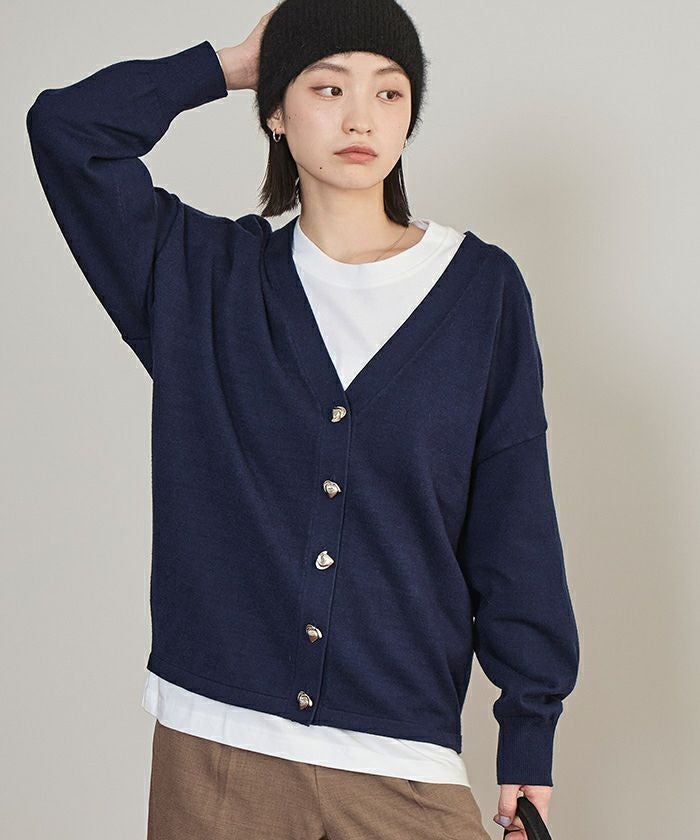 変形ボタンVネックカーディガン【miette ミエット】 | titivate