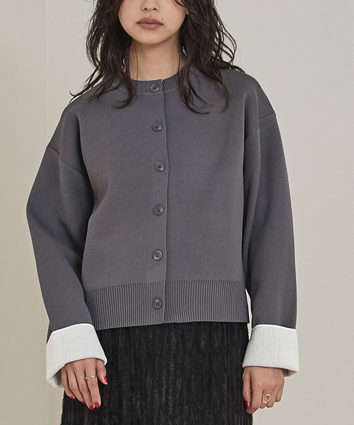 DECEMBERMAY カーディガン Sサイズ バイカラー バイカラーデザインニットカーディガン【miette ミエット】 | titivate