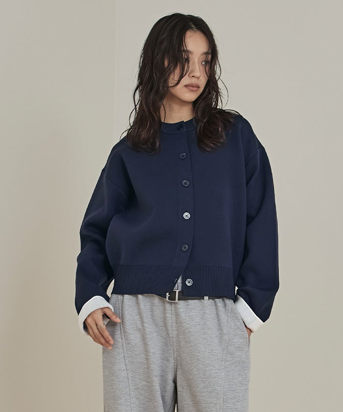 バイカラーデザインニットカーディガン【miette ミエット】 | titivate