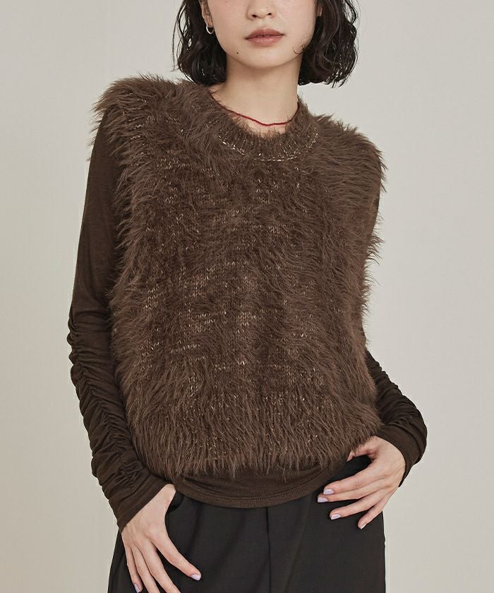 ミックスシャギーニットベスト【miette ミエット】 | titivate