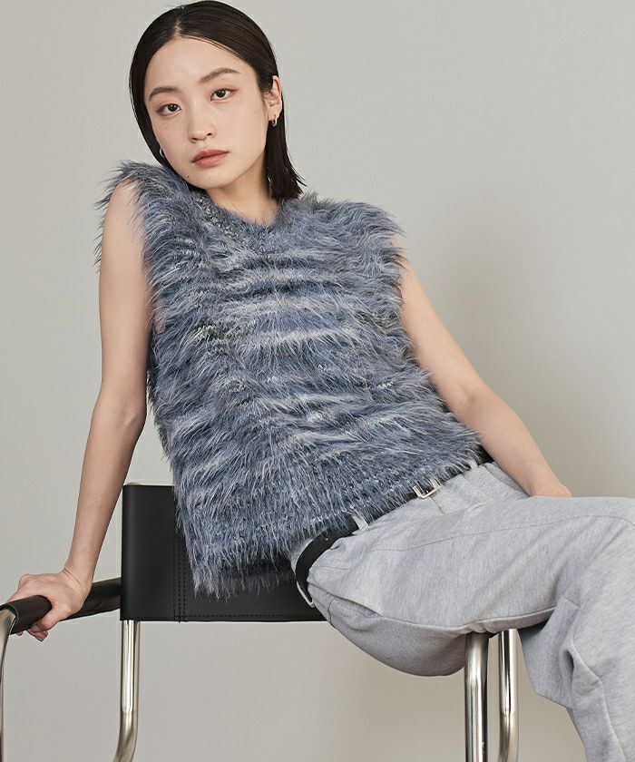 ミックスシャギーニットベスト【miette ミエット】 | titivate
