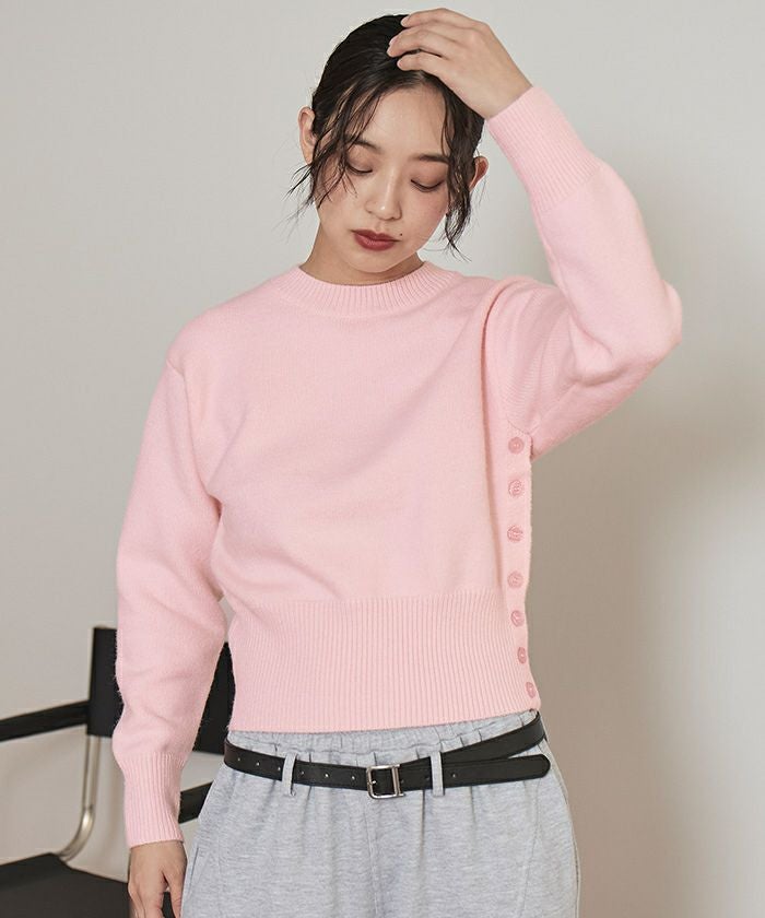 アシメサイドボタンニット【miette ミエット】 | titivate