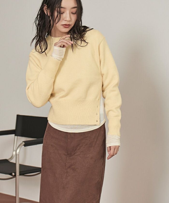 アシメサイドボタンニット【miette ミエット】 | titivate
