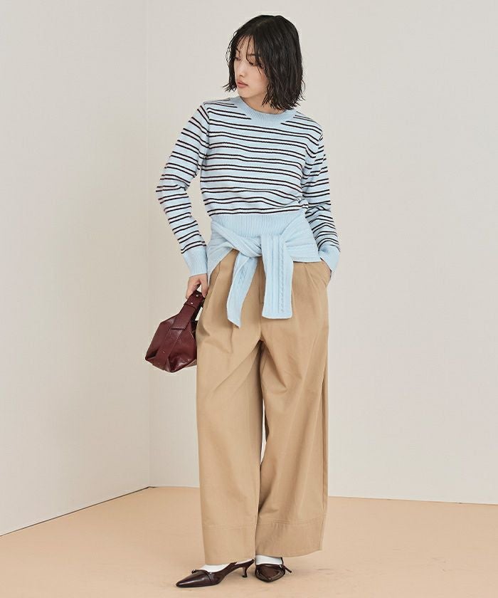 ショール付きマルチボーダーニット【miette ミエット】 | titivate