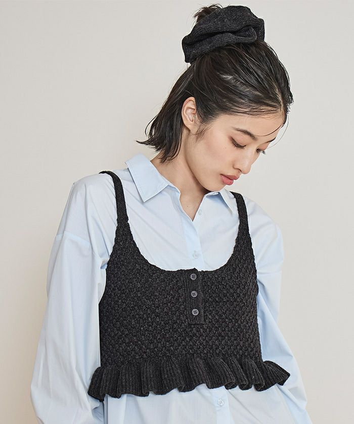 シュシュ付きニットキャミビスチェ【miette ミエット】 | titivate