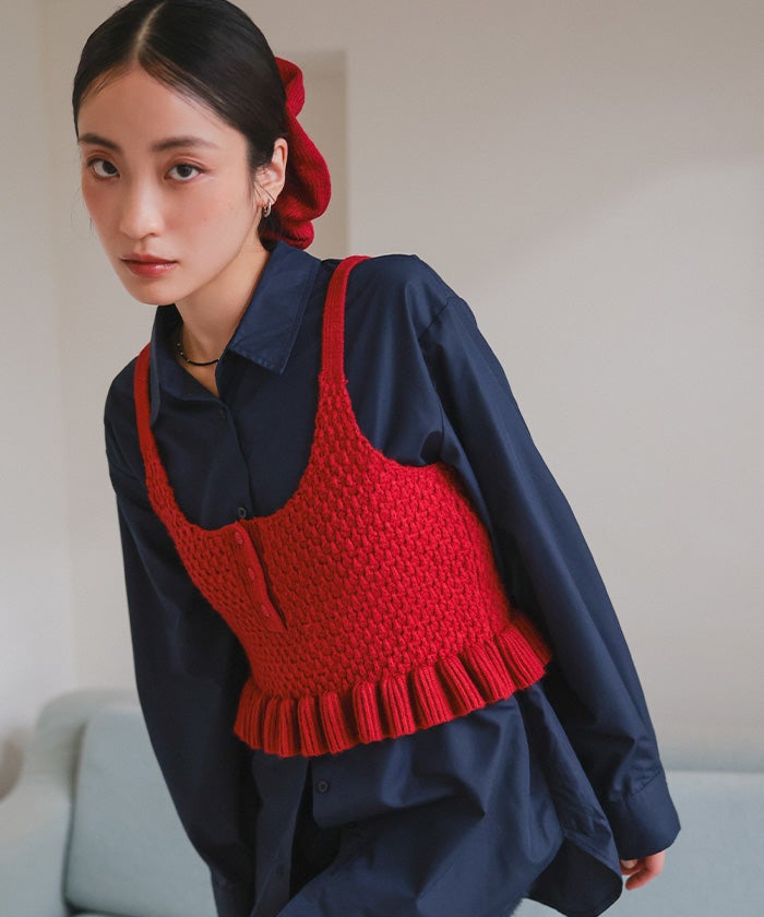 シュシュ付きニットキャミビスチェ【miette ミエット】 | titivate