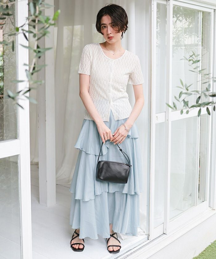 ハンドメイド⭐︎ティアードスカート⭐︎完成品⭐︎ ランダムヘムティアードスカート | titivate
