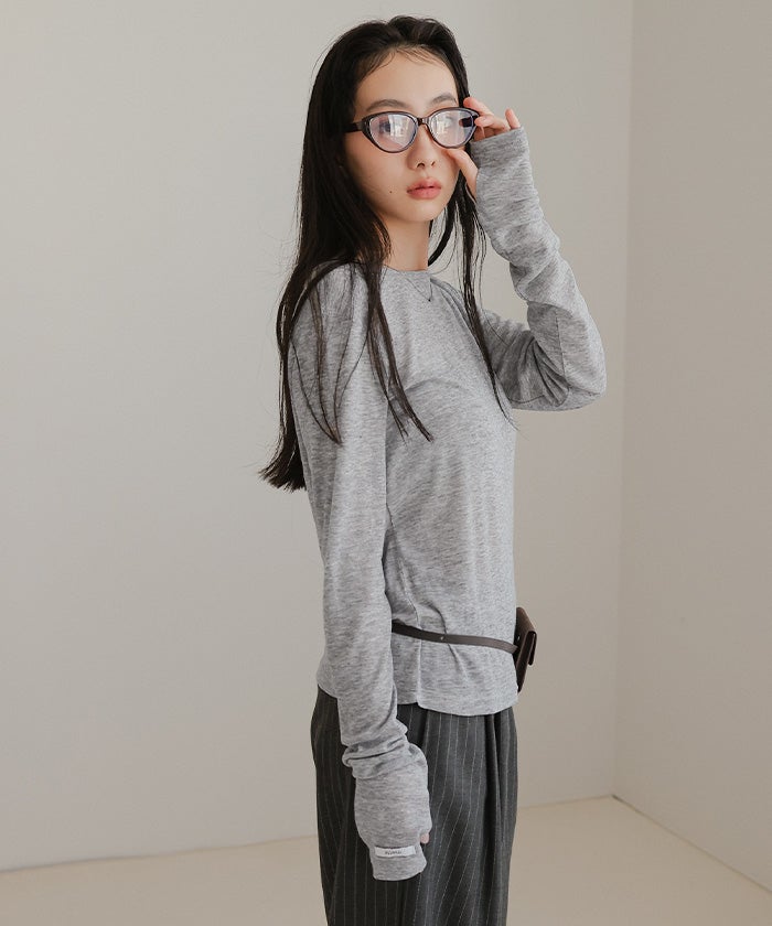 フィンガーホールシアートップス【miette ミエット】【メール便可／100