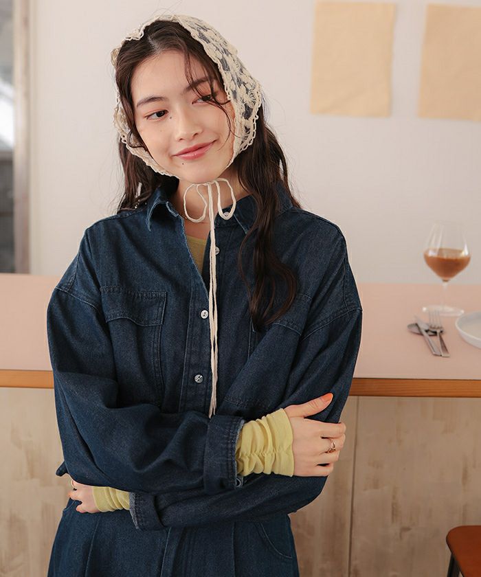 美品♪ウィムガゼット ライトオンスデニムワークシャツ 長袖 濃紺 jv1 Whim Gazette｜ライトオンスデニムシャツ | Rakuten Fashion(楽天