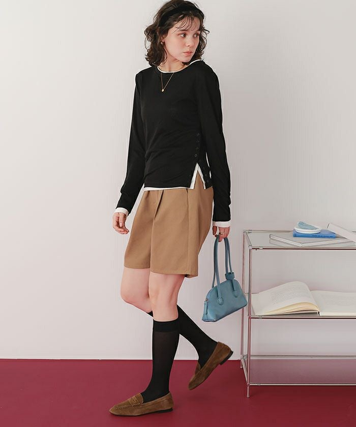 レイヤードスリットデザイントップスセット | titivate