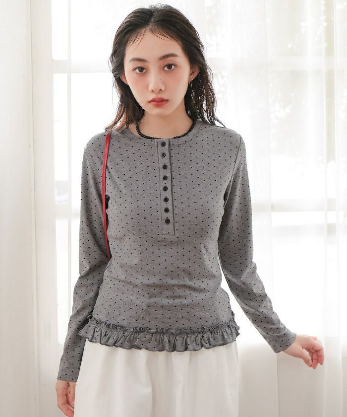 ビジューカラー裾ロゴポロニット【miette ミエット】 | titivate