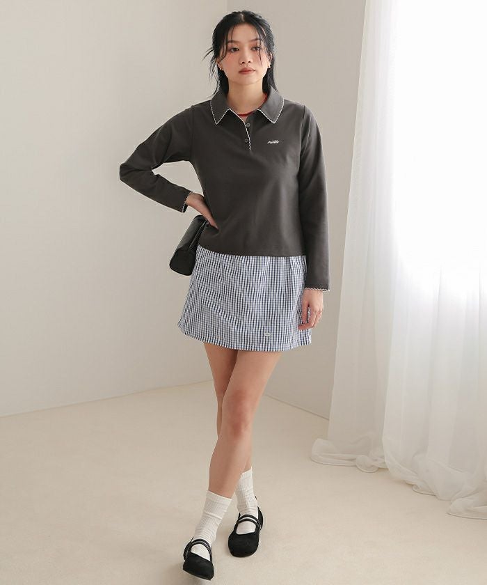 サッカーチェックシャツスカートセット【miette ミエット】 | titivate