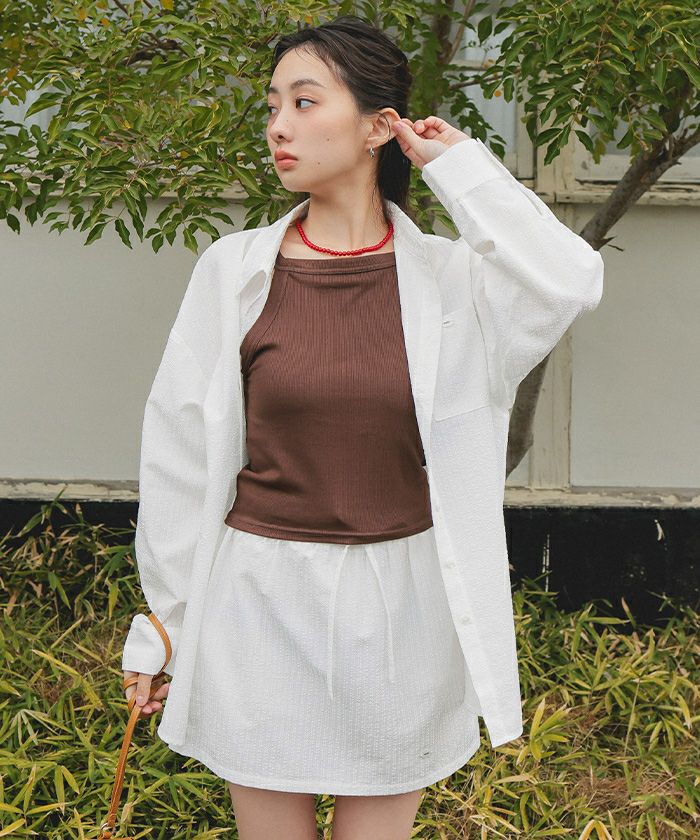 サッカーチェックシャツスカートセット【miette ミエット】 | titivate