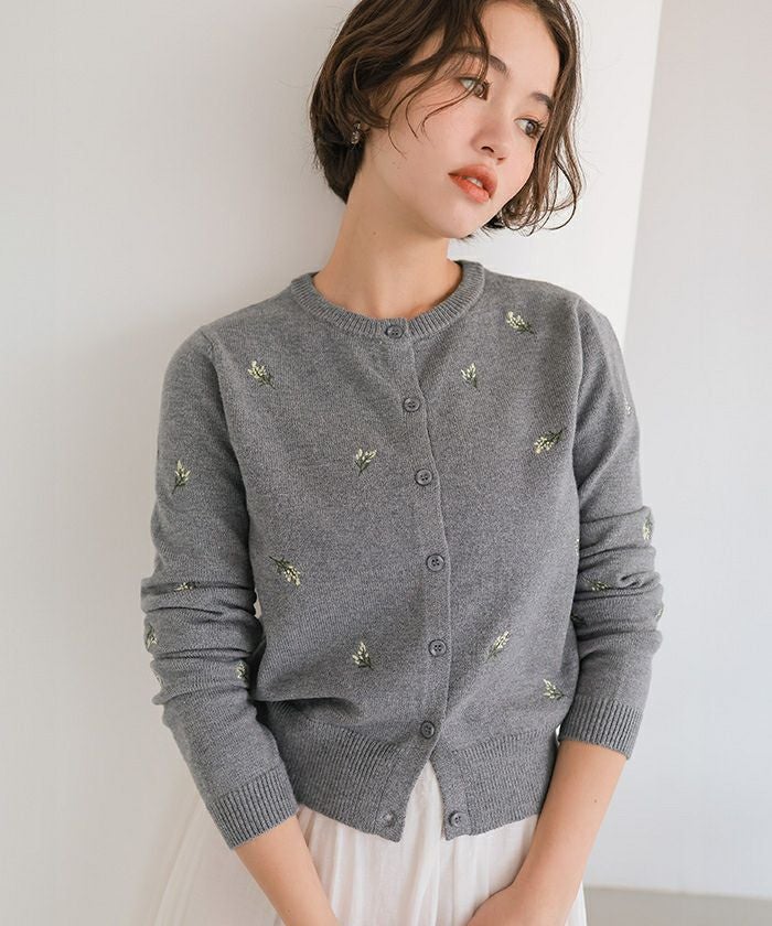 ネセセア♡フラワー 刺繍 カーディガン フラワー刺繍カーディガン | titivate