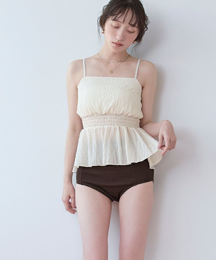 3点セット/ライトシャーリングトップス付ビキニ/水着【SEADRESS