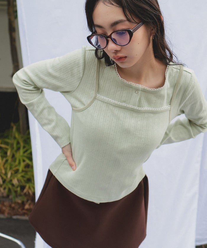 レースアイレットアンサンブル【miette ミエット】【メール便可／100