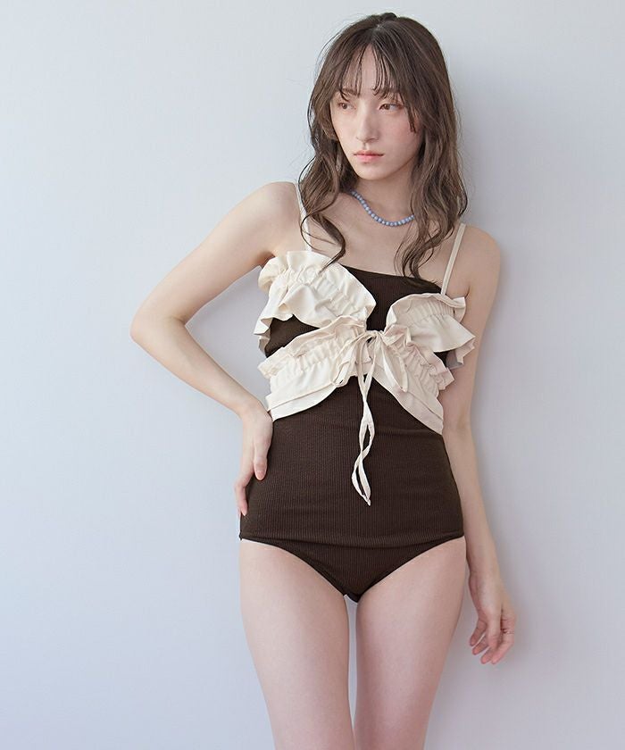 フリルビスチェ付ワンピース/水着【SEADRESS シードレス】 | titivate
