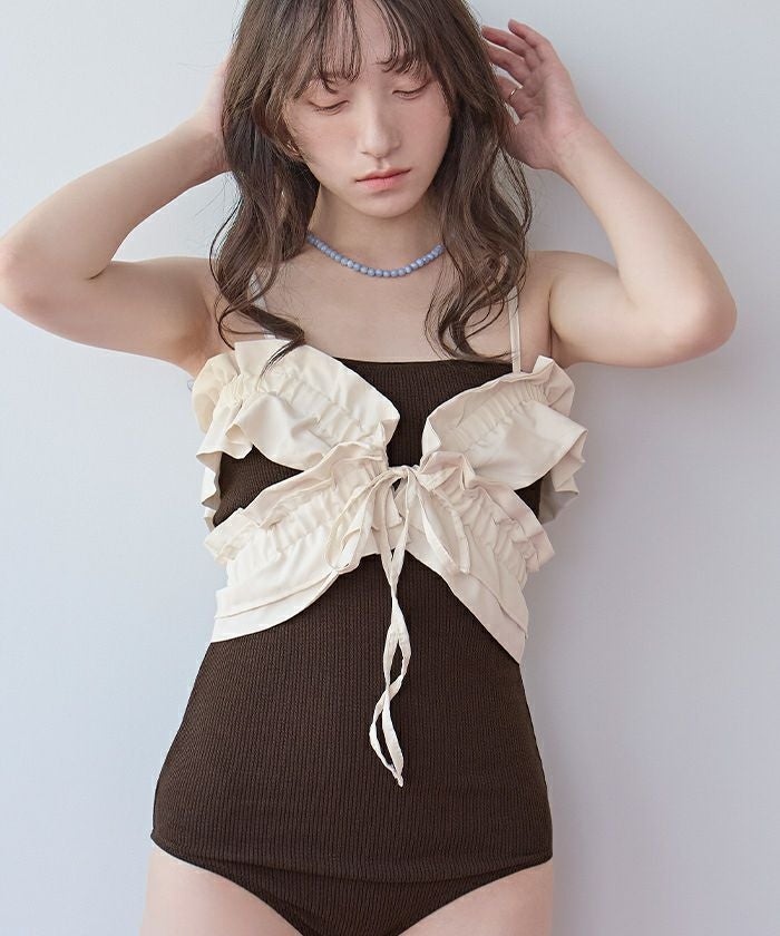 フリルビスチェ付ワンピース/水着【SEADRESS シードレス】 | titivate