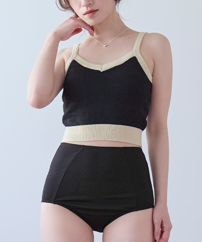 Vネックシンプルデザインニットビキニ/水着【SEADRESS シードレス