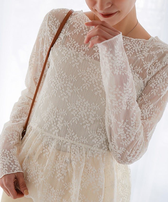 ペプラムレーストップス LE CERCLE par rope' tシャツ 卒園式 ペプラムレーストップス