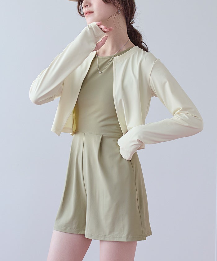3点セット/前開きトップス付オールインワン/ラッシュガード【SEADRESS
