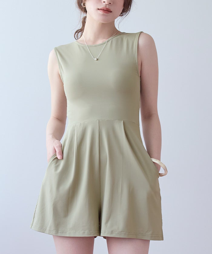 3点セット/前開きトップス付オールインワン/ラッシュガード【SEADRESS