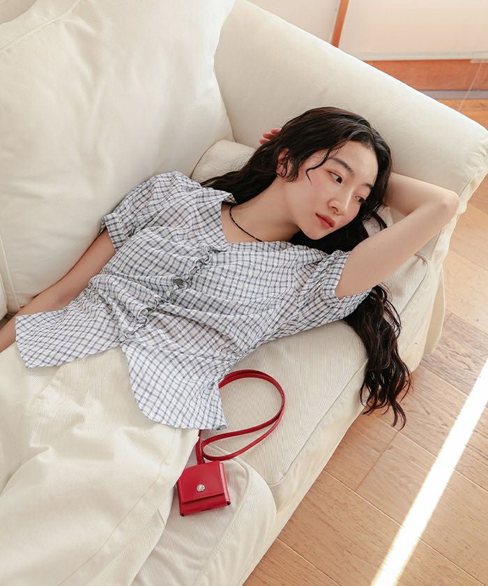 シャツ+ブラウス(半袖+袖なし) France vintage bustier. TOKYO BASIC 半袖ブラウス レディース 夏 プルオーバー シアー 50代