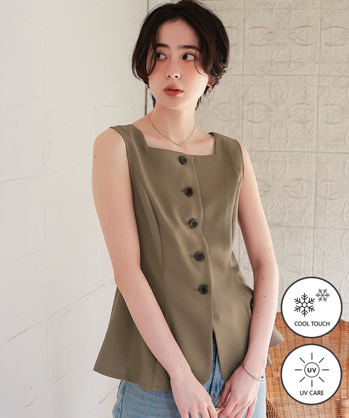 【新品タグ付】chesty リネン ノースリーブトップス tops-02478 リネン ノースリーブ ブラウス ホワイト カーキ ナチュラル