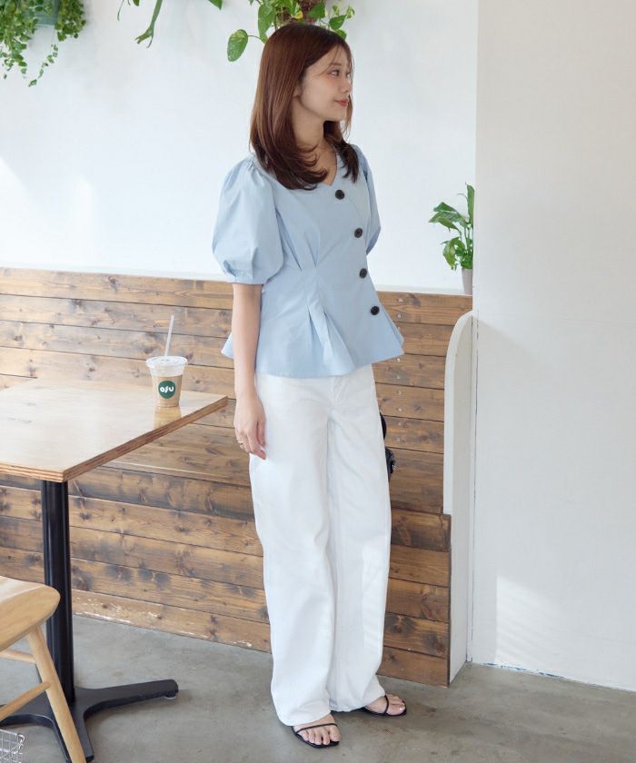 ハニー88 新品、未使用 ENFOLD アッシメトリー ブラウス ENFOLD - ASYMMETRY-COLLAR BLOUSE / ブラウス / ホワイト / 2024SS